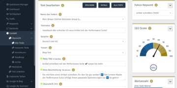 Content-Maske der Performance Suite