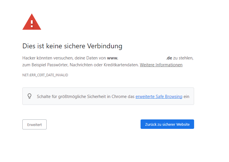 Copyright © OSG | abgelaufenes SSL-Zertifikat